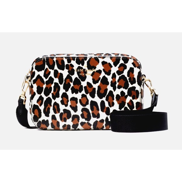 kate spade Handbags - New Kate Spade Madison Spotted Leopard Mini Camera Bag Cream Multi